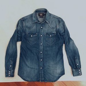 Ralph Lauren RRL Buffalo Slim Western Shirt Small